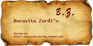 Borovits Zorán névjegykártya
